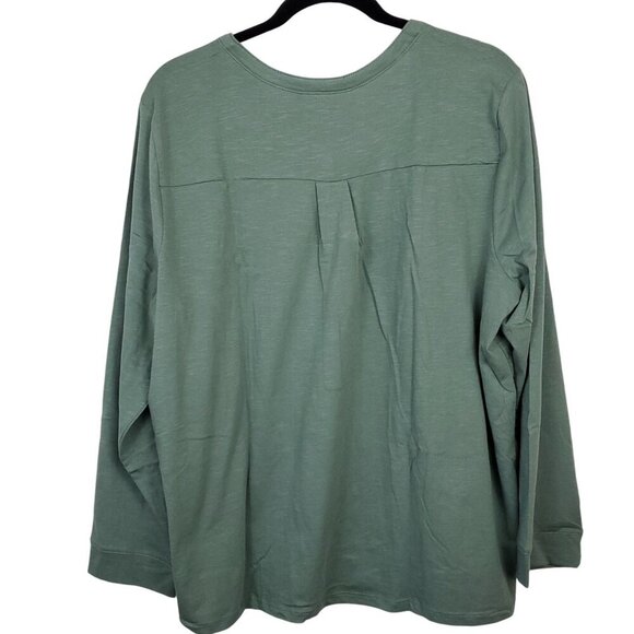 NWT Bundle of 2 Style & Co Womens Shirt 3/4 Button 2X Angel Falls/ Sage Green - Picture 3 of 16